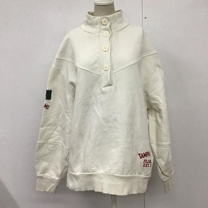 ザラ ZARA トレーナー 長袖 1165/547/710 SUDADERA VARSITY L ロゴ、文字 白 / ホワイト /  レディース USED 古着 中古 10124034