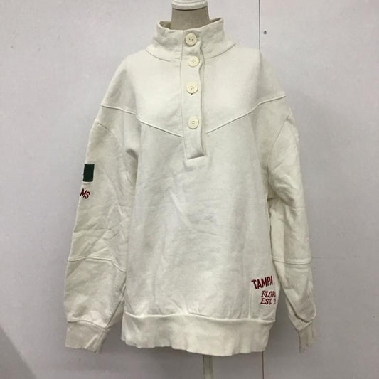 ザラ ZARA トレーナー 長袖 1165/547/710 SUDADERA VARSITY L ロゴ、文字 白 / ホワイト /  レディース USED 古着 中古 10124034