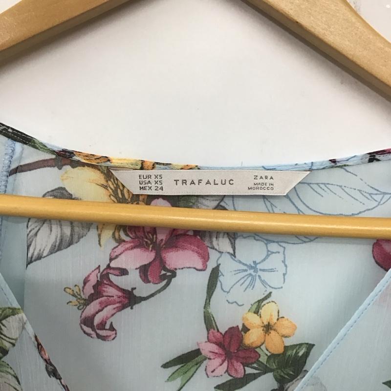 ザラ ZARA シャツ、ブラウス 長袖 XS 総柄 水色 / ライトブルー /  レディース USED 古着 中古 10136901