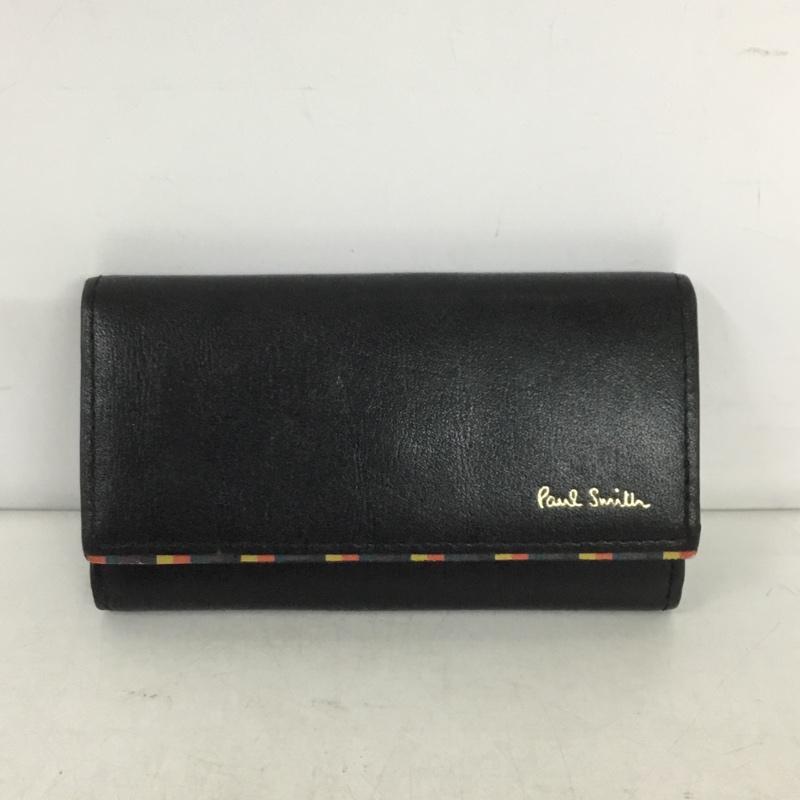 ポールスミス Paul Smith キーホルダー キーホルダー ブライトストライプトリム キーケース ロゴ、文字 黒 / ブラック /  メンズ USED 古着 中古 10136356