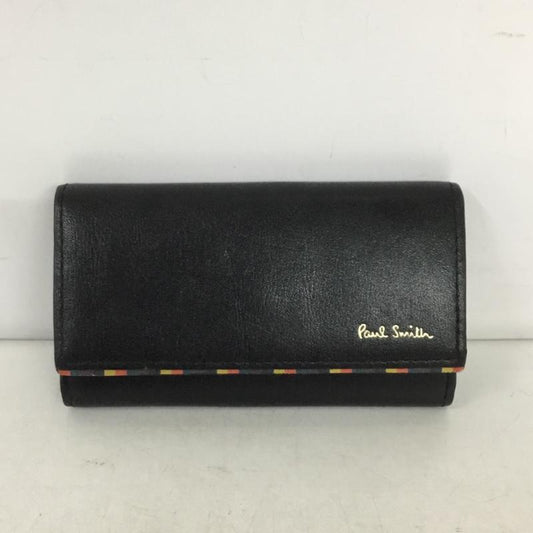 ポールスミス Paul Smith キーホルダー キーホルダー ブライトストライプトリム キーケース ロゴ、文字 黒 / ブラック /  メンズ USED 古着 中古 10136356
