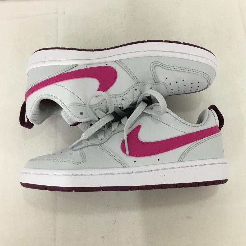 ナイキ NIKE スニーカー スニーカー BQ5448-015 COURT BOROUGH LOW 2 GS 23cm 23.0cm ロゴ、文字 灰 / グレー / X 白 / ホワイト / X 桃 / ピンク /  レディース USED 古着 中古 10132113