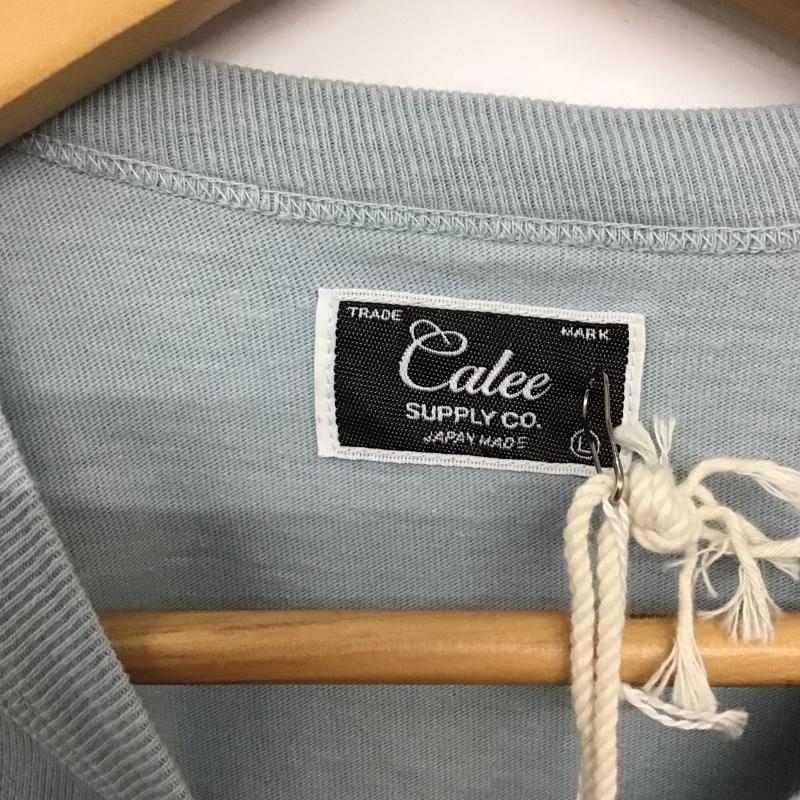 キャリー CALEE Tシャツ 半袖 半袖カットソー 無地Tシャツ クルーネックカットソー L ロゴ、文字 水色 / ライトブルー /  メンズ USED 古着 中古 10135940
