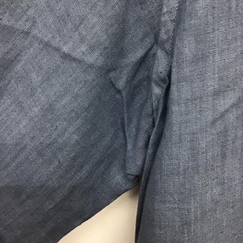 グランサッソ Gran Sasso シャツ、ブラウス 長袖 長袖シャツ 無地シャツ ノーカラーシャツ 無地 青 / ブルー /  メンズ USED 古着 中古 10137966