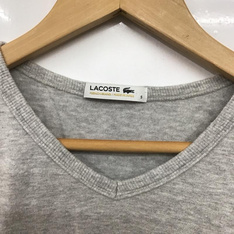 ラコステ LACOSTE Tシャツ 半袖 半袖カットソー 無地Tシャツ Vネックカットソー 5 ロゴ、文字 灰 / グレー /  メンズ USED 古着 中古 10132335