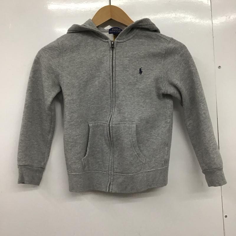 ポロラルフローレン POLO RALPH LAUREN パーカー 長袖 ジップアップパーカー 長袖パーカー カジュアルジャケット 130cm ロゴ、文字 灰 / グレー /  ボーイズ USED 古着 中古 10147371