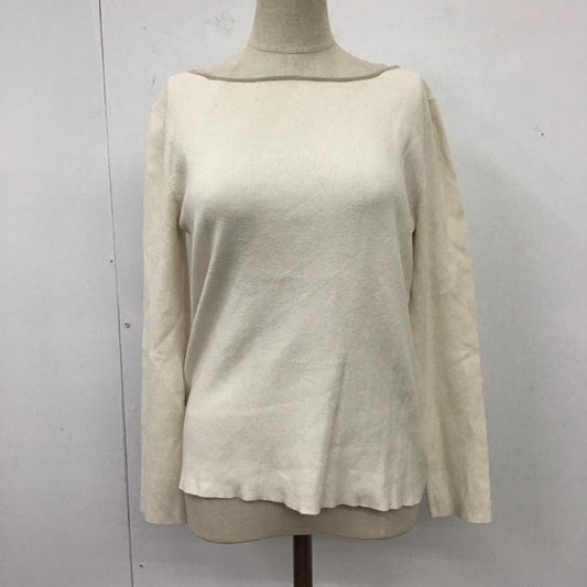 ナチュラルビューティーベーシック NATURAL BEAUTY BASIC ニット、セーター 長袖 017-1170210 総針ボートネックニット 長袖ニットカットソー M 無地 ベージュ / ベージュ /  レディース USED 古着 中古 10121651