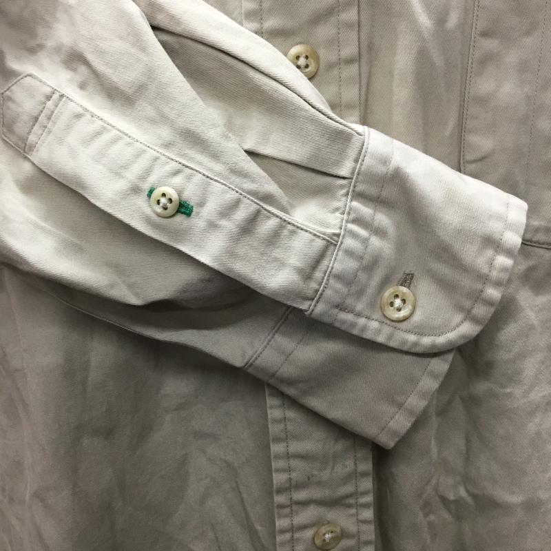 トミーヒルフィガー TOMMY HILFIGER シャツ、ブラウス 長袖 長袖シャツ カラーシャツ ポケットシャツ 長袖カットソー L ロゴ、文字 ベージュ / ベージュ /  メンズ USED 古着 中古 10115765