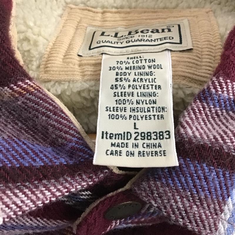 エルエルビーン L.L.Bean ジャケット、上着 ジャケット、ブレザー カジュアルジャケット チェックカラーシャツジャケット 裏ボア アウター L チェック マルチカラー / マルチカラー /  メンズ USED 古着 中古 10136133