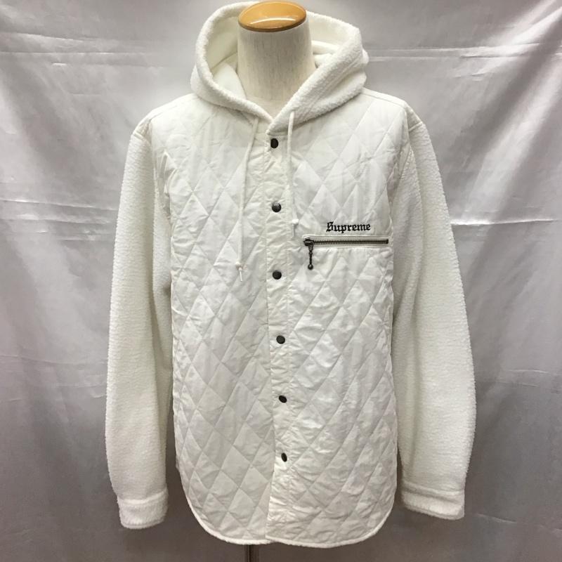 シュプリーム Supreme ジャケット、上着 ジャケット、ブレザー キルティングジャケット ノーカラージャケット ボタン前開ジャケット パーカー M ロゴ、文字 白 / ホワイト /  メンズ USED 古着 中古 10113586