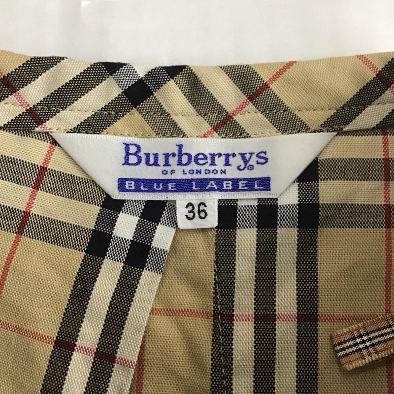 バーバリーブルーレーベル BURBERRY BLUE LABEL スカート ひざ丈スカート FX541-214 プリーツ 36 チェック ベージュ / ベージュ / X 白 / ホワイト / X 黒 / ブラック / X 赤 / レッド /  レディース USED 古着 中古 10110912
