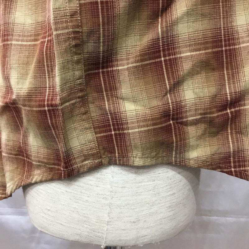 エディーバウアー Eddie Bauer シャツ、ブラウス 半袖 ボタンダウン M チェック 茶 / ブラウン / X ベージュ / ベージュ /  メンズ USED 古着 中古 10111588