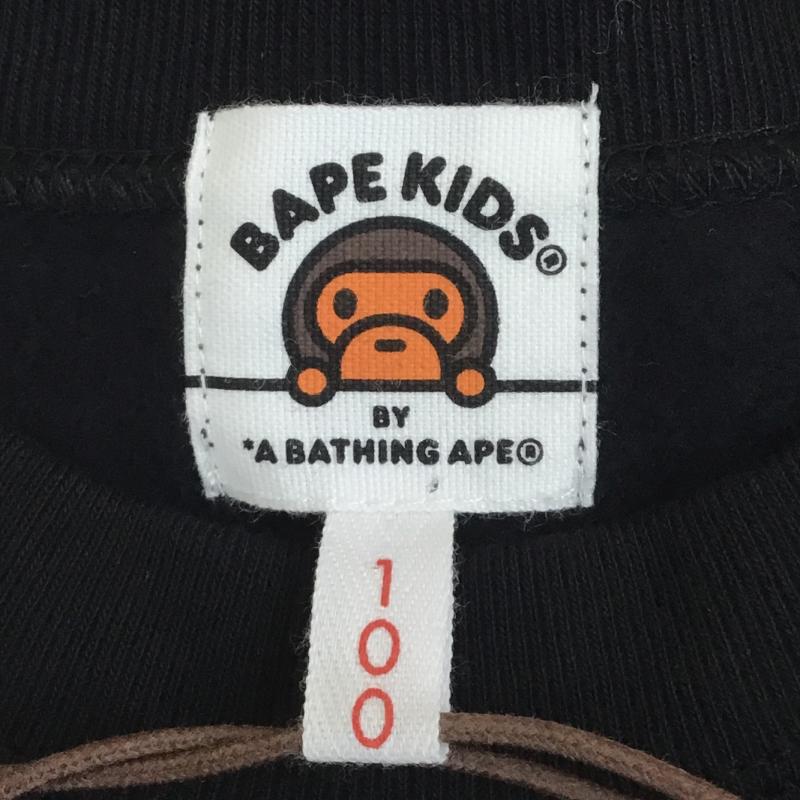 アベイシングエイプ A BATHING APE トレーナー 長袖 100cm ロゴ、文字 X プリント 黒 / ブラック /  ボーイズ USED 古着 中古 10134375