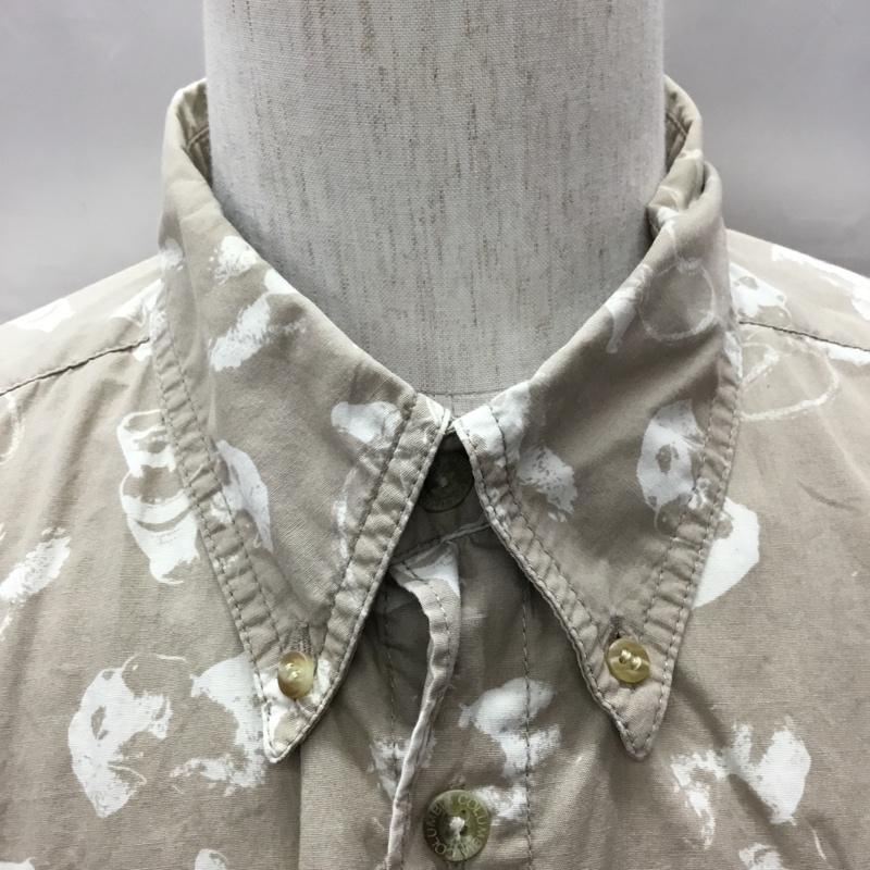 コロンビア Columbia シャツ、ブラウス 長袖 長袖シャツ カジュアルシャツ カラーシャツ ボタンダウンシャツ プリントシャツ XL プリント ベージュ / ベージュ /  メンズ USED 古着 中古 10111615