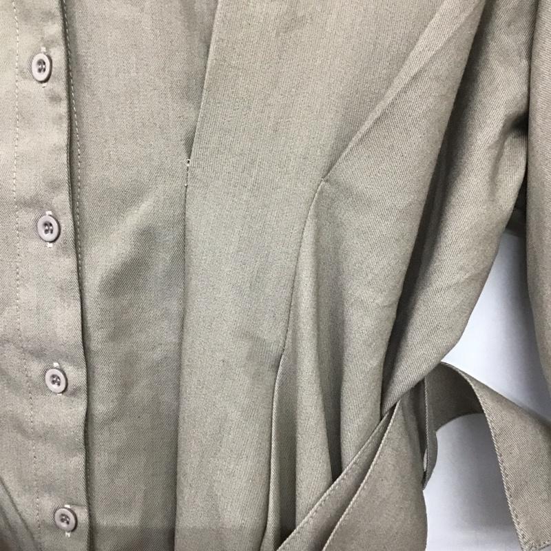 アルシーヴ archives ワンピース ロングスカート 90859 スキッパーワンピース シャツワンピース ベルト付き 無地 茶 / ブラウン /  レディース USED 古着 中古 10138663