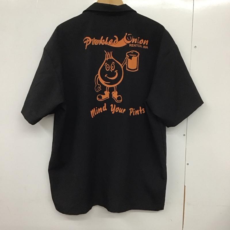 古着 USED シャツ、ブラウス 半袖 半袖シャツ プリントシャツ ポケットシャツ 古着 steady XL プリント 黒 / ブラック / X 橙 / オレンジ /  メンズ USED 古着 中古 10132591