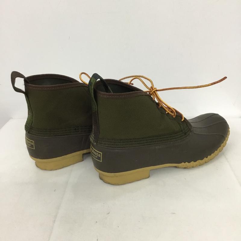 エルエルビーン L.L.Bean ブーツ ショートブーツ ビーンブーツ USA製 ロゴ、文字 カーキ / カーキ / X ダークブラウン / ダークブラウン /  メンズ USED 古着 中古 10132114