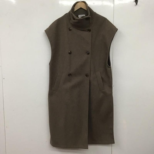 チャオパニックティピー CIAOPANIC TYPY ベスト ベスト ロングベスト ノースリーブベスト スタンドカラー フロントボタン ONE SIZE 無地 茶 / ブラウン /  レディース USED 古着 中古 10143579