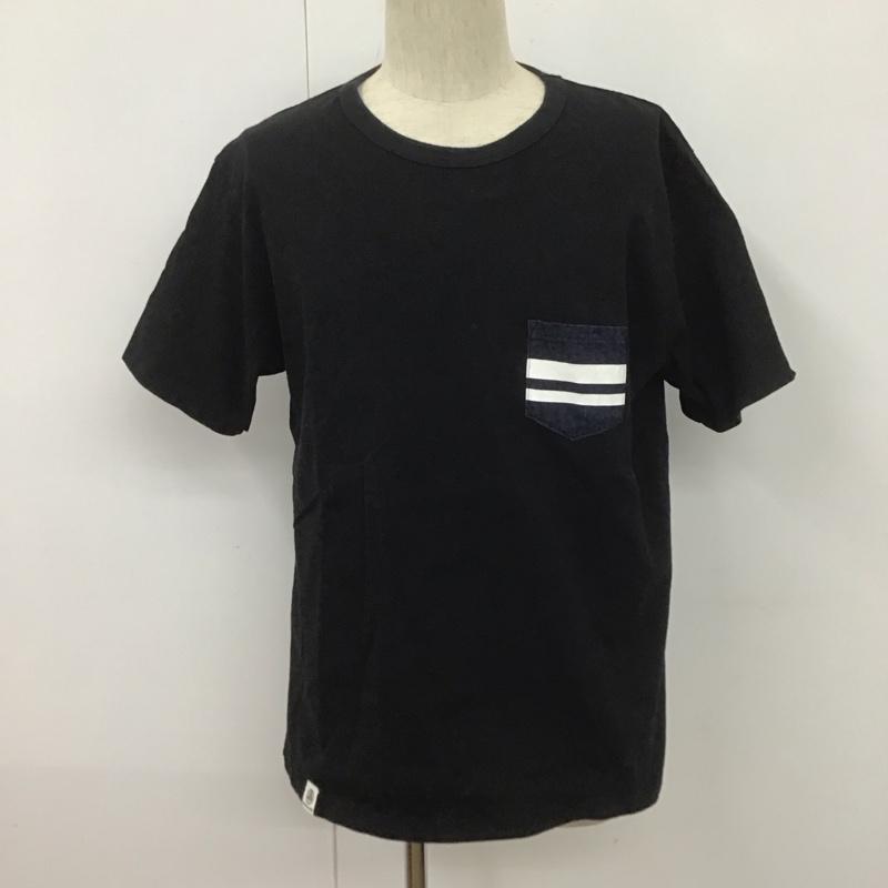 桃太郎ジーンズ MOMOTARO JEANS Tシャツ 半袖 半袖カットソー プリントTシャツ クルーネックカットソー XL 無地 黒 / ブラック /  メンズ USED 古着 中古 10107210