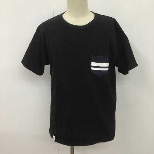 桃太郎ジーンズ MOMOTARO JEANS Tシャツ 半袖 半袖カットソー プリントTシャツ クルーネックカットソー XL 無地 黒 / ブラック /  メンズ USED 古着 中古 10107210