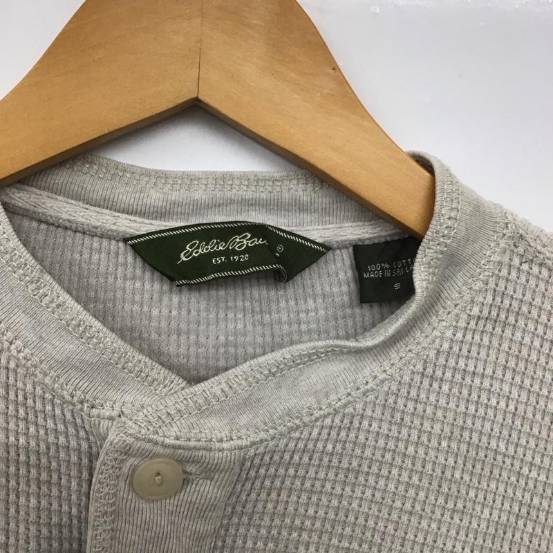 エディーバウアー Eddie Bauer カットソー 長袖 長袖カットソー ワッフルカットソー ヘンリーネック S ロゴ、文字 灰 / グレー /  メンズ USED 古着 中古 10148777