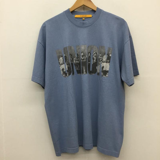 ユニオン UNION Tシャツ 半袖 UNION TOKYO SUMMER OF HATE TEE L ロゴ、文字 水色 / ライトブルー / X グレージュ / グレージュ / X 灰 / グレー /  メンズ USED 古着 中古 10130859