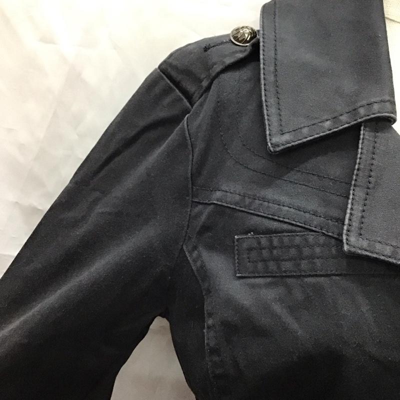 ディーゼル DIESEL ワンピース ひざ丈スカート ストレッチ ミリタリー 長袖 S 無地 黒 / ブラック /  レディース USED 古着 中古 10115467