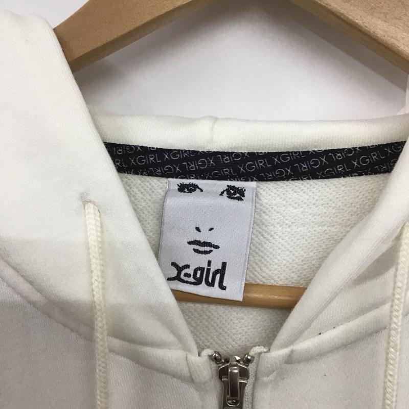 エックスガール X-girl パーカー 長袖 無地 白 / ホワイト /  レディース USED 古着 中古 10140014