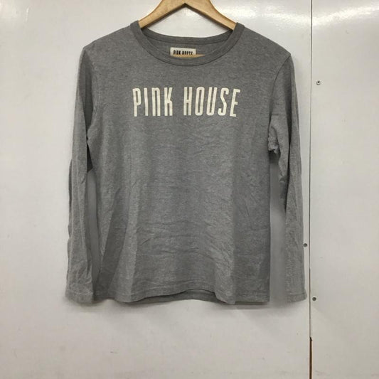 ピンクハウス PINK HOUSE Tシャツ 長袖 M 無地 X ロゴ、文字 灰 / グレー /  レディース USED 古着 中古 10143379