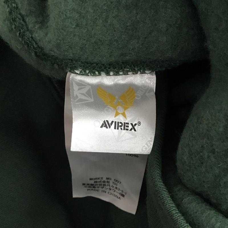 アヴィレックス AVIREX パーカー 長袖 長袖パーカー プルオーバーパーカー スウェット L ロゴ、文字 緑 / グリーン /  メンズ USED 古着 中古 10143394