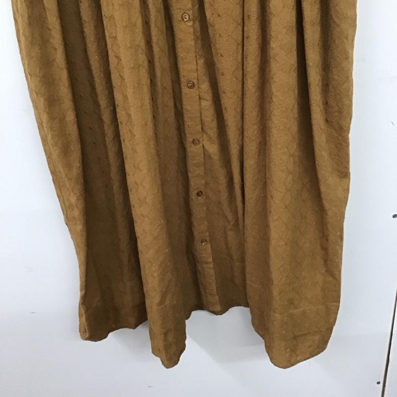 サマンサモスモス Samansa Mos2 ワンピース ロングスカート 長袖シャツワンピース ロングワンピース フレアスカート FREE 総柄 茶 / ブラウン /  レディース USED 古着 中古 10141997