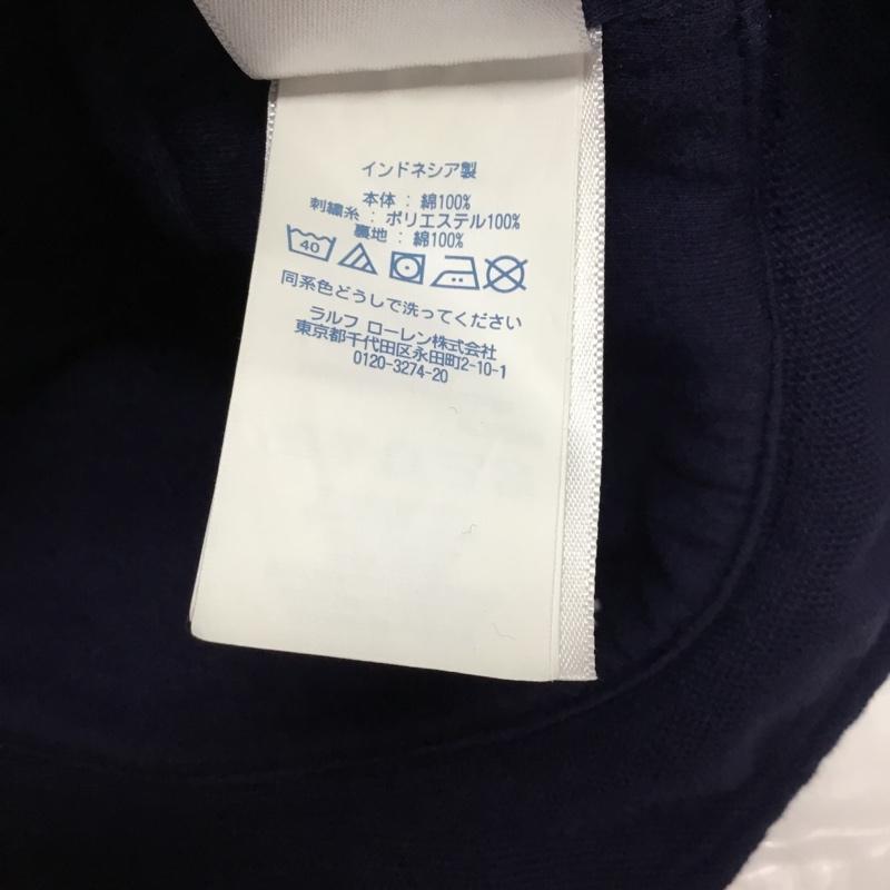 ラルフローレン RALPHLAUREN 帽子 ハット ポニー コットン ベビー 12-24M 49cm 総柄 紺 / ネイビー /  ガールズ USED 古着 中古 10106699