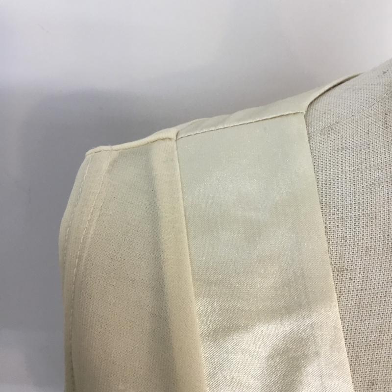 レイビームス Ray BEAMS ワンピース ひざ丈スカート ドレス シフォン リボン 無地 アイボリー / アイボリー /  レディース USED 古着 中古 10048296