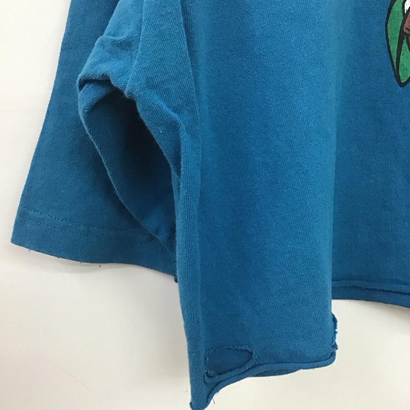 古着 USED Tシャツ 半袖 LOONEY TUNES ショート丈 リメイク LL キャラクター 青 / ブルー /  レディース USED 古着 中古 10147735