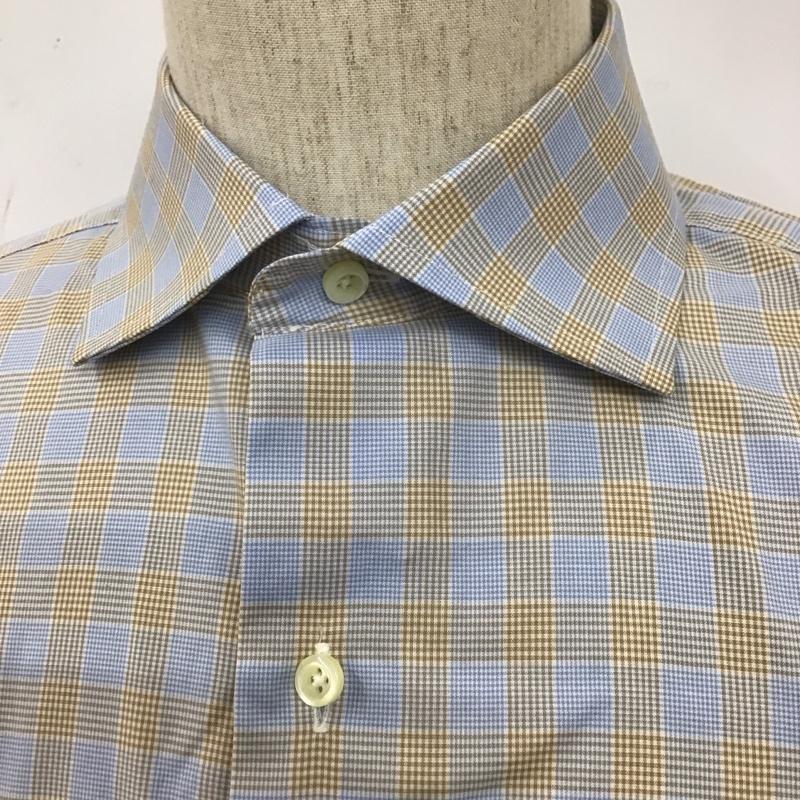 ブルックスブラザーズ BROOKS BROTHERS シャツ、ブラウス 長袖 チェック 水色 / ライトブルー / X ベージュ / ベージュ /  メンズ USED 古着 中古 10111182