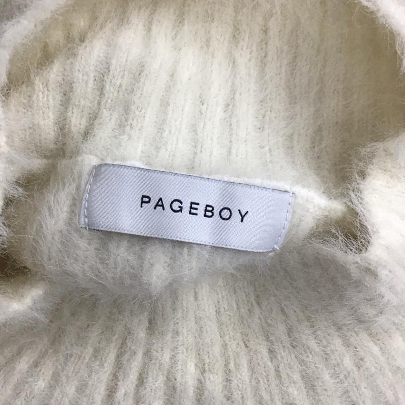 ページボーイ PAGEBOY ニット、セーター 長袖 pb060174st ハイネックソフトフェザーニット 長袖ニットカットソー M 無地 白 / ホワイト /  レディース USED 古着 中古 10111900