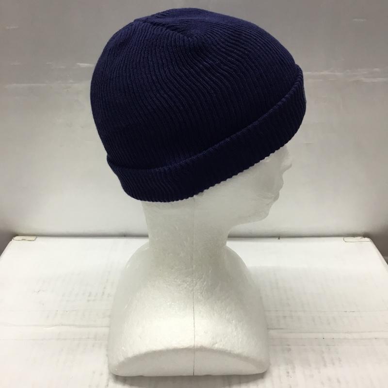 ブルーブルー BLUE BLUE 帽子 ニット帽 オーガニックコットン ワッチキャップ ロゴ、文字 紺 / ネイビー /  メンズ USED 古着 中古 10107897
