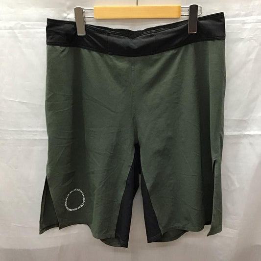 リーボック Reebok パンツ ショートパンツ ショートパンツ ハーフパンツ カジュアルパンツ スポーツウェア 32インチ ロゴ、文字 黒 / ブラック / X カーキ / カーキ /  メンズ USED 古着 中古 10116899