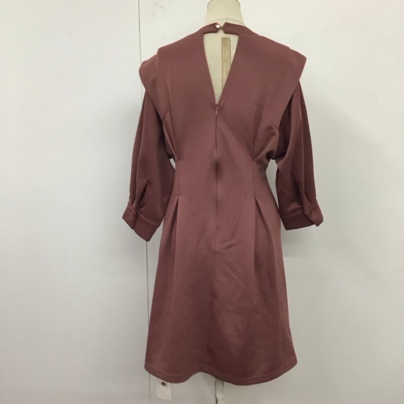 ムルーア MURUA ワンピース ミニスカート 012220301701-02 タックハーフスリーブミニワンピース 七分袖 タグ付き 1 無地 桃 / ピンク /  レディース USED 古着 中古 10120373