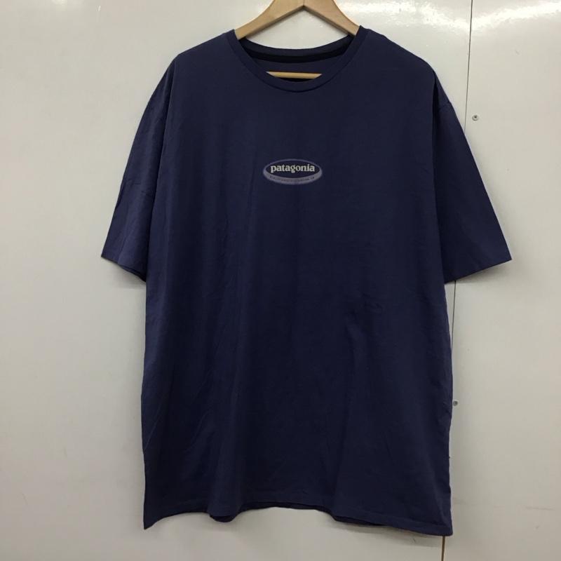 パタゴニア patagonia Tシャツ 半袖 XL ロゴ、文字 X プリント 紺 / ネイビー /  メンズ USED 古着 中古 10143302