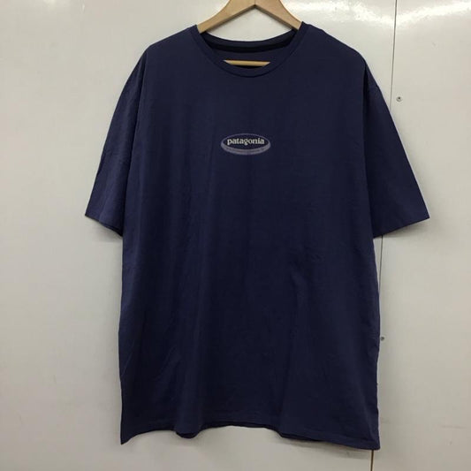 パタゴニア patagonia Tシャツ 半袖 XL ロゴ、文字 X プリント 紺 / ネイビー /  メンズ USED 古着 中古 10143302