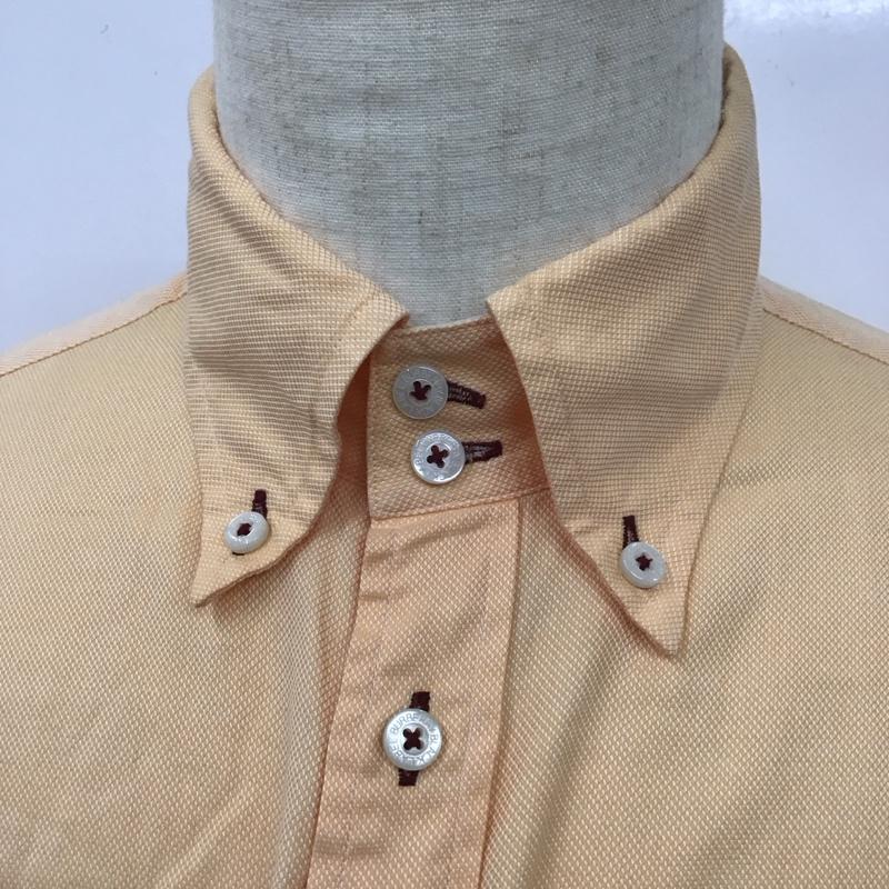バーバリーブラックレーベル BURBERRY BLACK LABEL シャツ、ブラウス 半袖 BMW50-010-82 ボタンダウン 2 ワンポイント 橙 / オレンジ /  メンズ USED 古着 中古 10113081