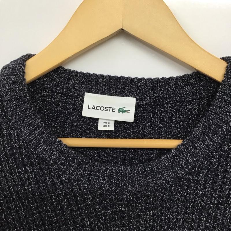 ラコステ LACOSTE ニット、セーター 長袖 長袖ニットカットソー クルーネック セーター 3 ロゴ、文字 紺 / ネイビー /  メンズ USED 古着 中古 10144577