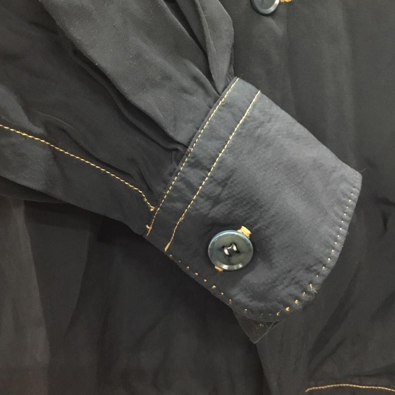 古着 USED シャツ、ブラウス 長袖 長袖シャツカラーシャツ カジュアルシャツ ポケットシャツ M 無地 黒 / ブラック /  メンズ USED 古着 中古 10106590