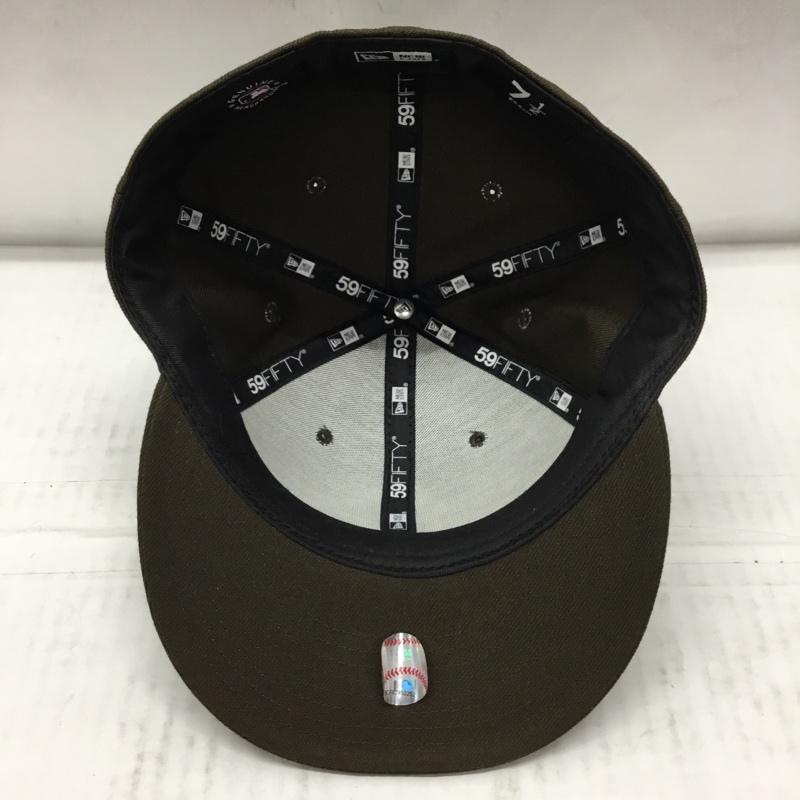 ニューエラ NEW ERA 帽子 キャップ NY ニューヨーク ヤンキース 59FIFTY 59.6cm ロゴ、文字 茶 / ブラウン /  メンズ USED 古着 中古 10107904