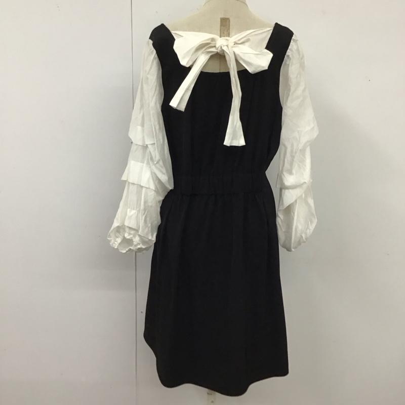 マジェスティックレゴン MAJESTIC LEGON ワンピース ミニスカート 1007061108 ガーリーバックリボンワンピ M 無地 黒 / ブラック / X 白 / ホワイト /  レディース USED 古着 中古 10120069