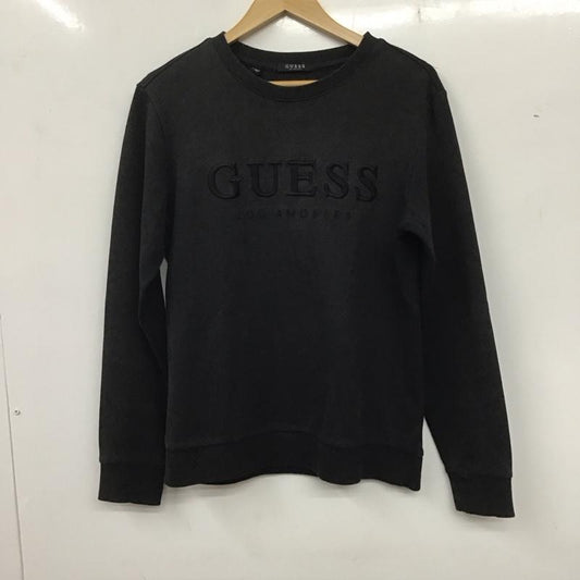 ゲス Guess トレーナー 長袖 長袖トレーナー スウェット クルーネック プルオーバー S ロゴ、文字 黒 / ブラック /  メンズ USED 古着 中古 10136236