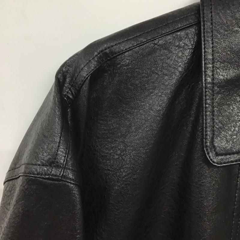 フリークスストア FREAK S STORE ジャケット、上着 ジャケット、ブレザー ジップアップジャケット アウター フェイクレザージャケット L 無地 黒 / ブラック /  メンズ USED 古着 中古 10140993