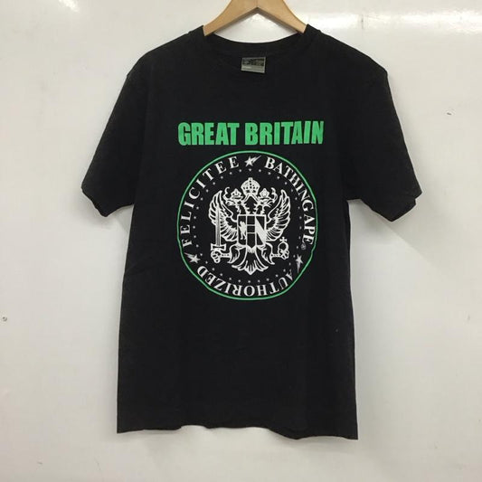 アベイシングエイプ A BATHING APE Tシャツ 半袖 半袖カットソー プリントTシャツ クルーネックカットソー M プリント 黒 / ブラック /  メンズ USED 古着 中古 10135867