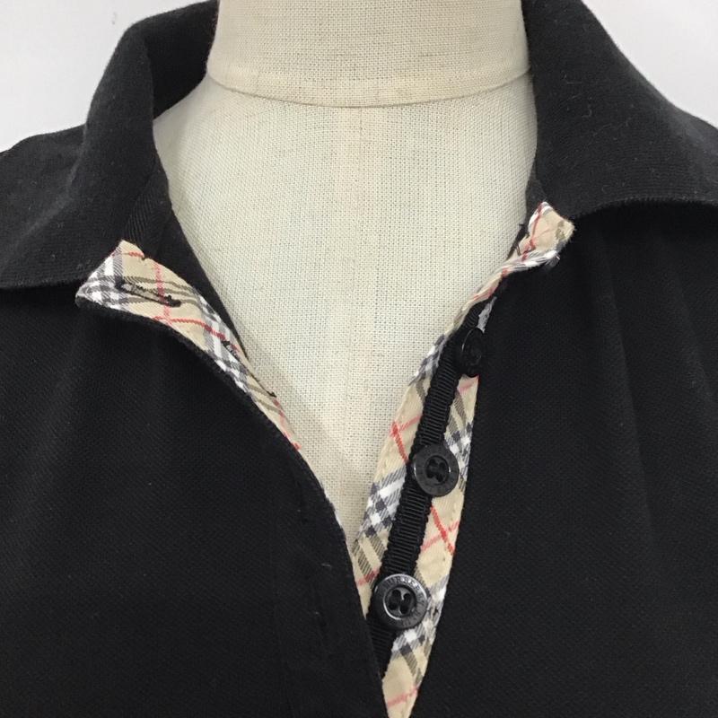 バーバリーブルーレーベル BURBERRY BLUE LABEL ポロシャツ 半袖 FAF02-284-11 38 ワンポイント 黒 / ブラック /  レディース USED 古着 中古 10111081